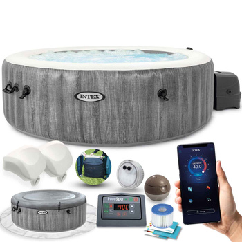 Aufblasbare Jacuzzi INTEX 28442 – SPA für 6 Personen, 216 x 71 cm mit Hydromassage, WiFi und Premium-Zubehör