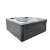 Υπαίθριο τζακούζι SPA340ECO Καπουτσίνο 220x220 cm – μια οικολογική μπανιέρα SPA με γκρι περίβλημα σε εμφάνιση ξύλου