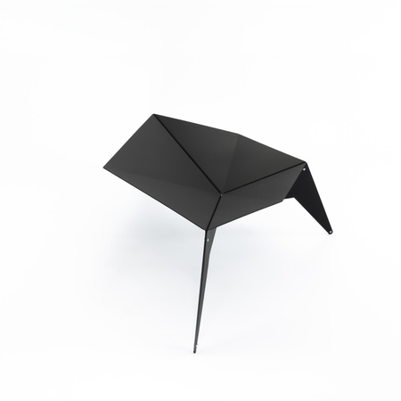 FOLD Quality SPA дива градинска камина - (3 мм стомана, матово черно) енергия за огън