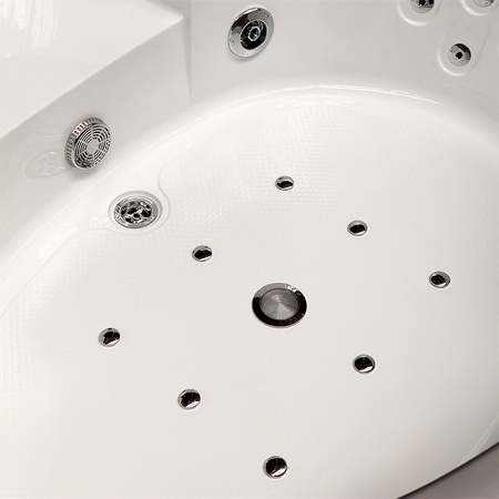 ORINO 632C Banheira de Hidromassagem Branca 135x135 cm – Banheira Confortável para SPA em Casa