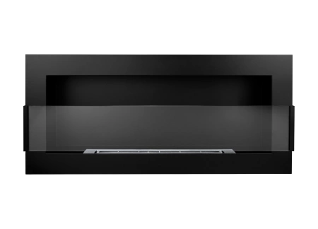 Підвісний біокамін 900x400 зі склом - структурний чорний, сучасний бездимний камін