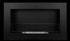 Biopejs 650x400 Slim med glas – sort, moderne bioethanolpejs