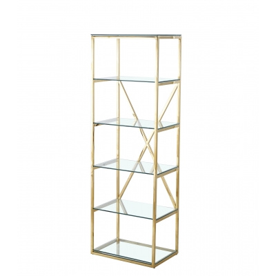 Stainless Steel Shelf – Gold with Tempered Glass Shelves