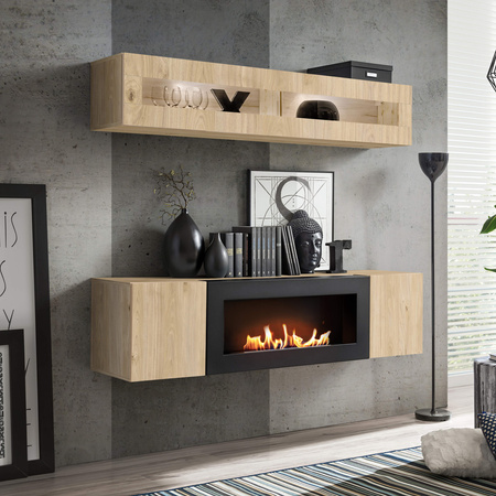 Μοντέρνο τζάκι βιοκαυσίμου HJ FV N2 με μοντέρνα έπιπλα - τζάκι για άοσμο βιοκαύσιμο