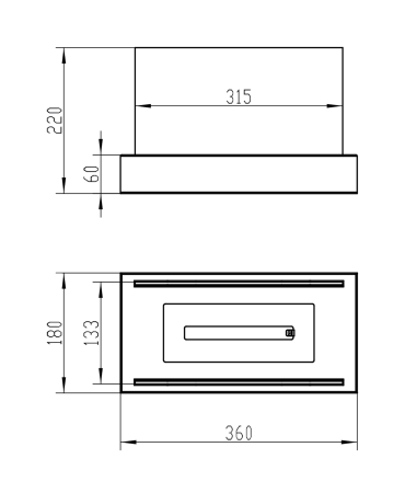 Bioșemineu independent Glow negru mat structural - design modern și căldură ecologică