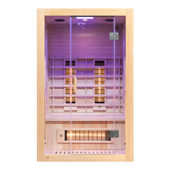 Sauna de infrarrojos con piedras de sal del Himalaya MO-EA2R | Wellness | Relax | SPA | Madera Termotratada | Madera Natural