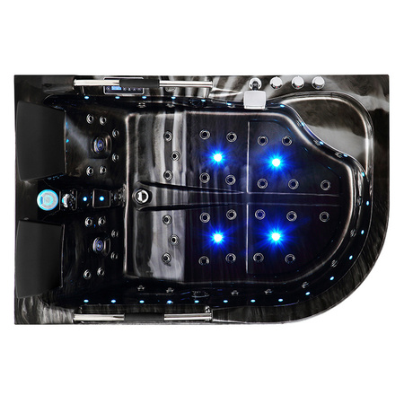 VENEZIA 761 "Black Wave" hüdromassaaživann vasakule 180×120 - luksuslik lõõgastumine kaasaegses vormis vasakule poole