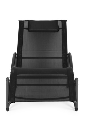 Tuinstoel met hoofdsteun | Ligbed voor balkon terras Zwart | tuinmeubelen, ontspanning, modern design