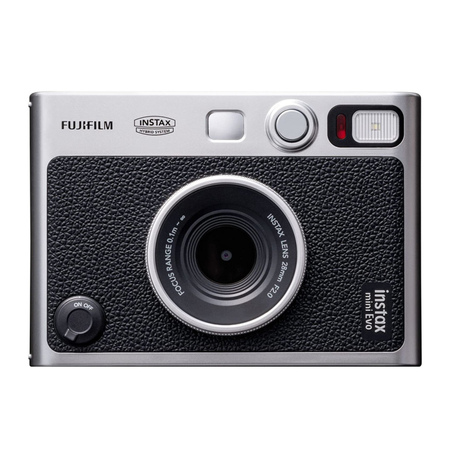 Instax mini EVO fotocamera istantanea nera con flash fujifilm