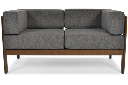 Canapé de jardin EDEN 2 places en bois, marron foncé/beige