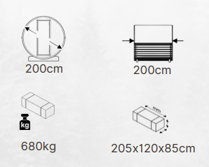 Buitensauna EDA 200 – ruime sauna voor 4–6 personen met elektrische kachel of houtgestookte oven, voor gezondheid en herstel