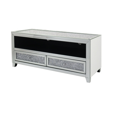 Móvel de TV em vidro RTF Modern 120×50×40 cm – 2 gavetas, cristais