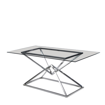 Bord i rostfritt stål med bordsskiva i härdat glas – modern design och hållbarhet