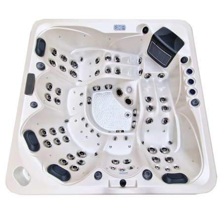 Jacuzzi ogrodowe SPA346 Biała Perła z obudową szarą 230x230 cm – luksus i relaks w Twoim ogrodzie