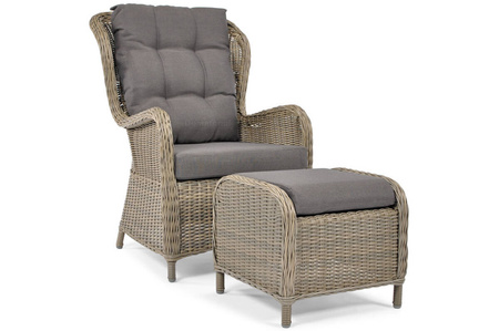 Fauteuil exclusif SONATA avec repose-pieds - gris