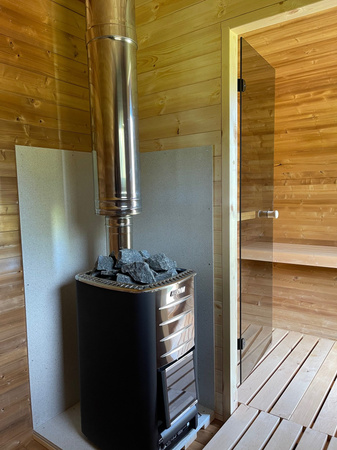 Sauna Owalna Klasyczna Zewnętrzna dla 5 osób / Piec Elektryczny Harvia Harvia lub Opalany Drewnem Harvia / Wysokiej Jakości Świerk Skandynawski Poddany Obróbce Termicznej | Wellness | Relax | SPA | Skandynawski Styl | Dla Rodziny i Przyjaciół