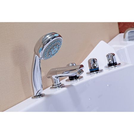 Bañera de hidromasaje ORINO 632BH blanca con calefactor 157x157 cm – Moderna bañera de hidromasaje