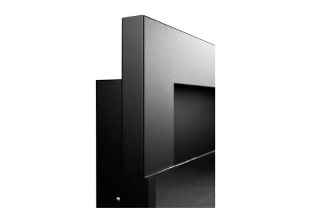 Biopejs 900x400 med glas – sort strukturel, moderne bioethanolpejs