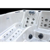 Jacuzzi d'extérieur SPA340ECO Cappuccino 220x220 cm – une baignoire SPA écologique avec un boîtier gris à l'aspect bois