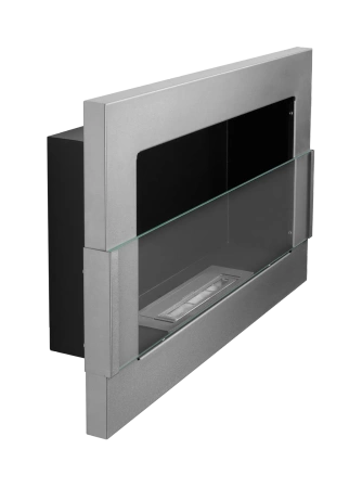 Viseče bio-ognjišče s steklom 650x400 - inox, nerjaveče jeklo, kamin na bioetanol