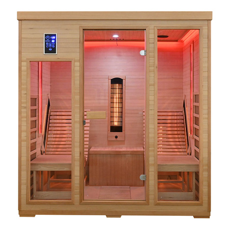 MO-RL4SL Infrasarkanā sauna ar atpūtas krēsliem un sāls akmeni | Wellness | Relax | Spa | Gatavs montāžai | Skandināvu stils