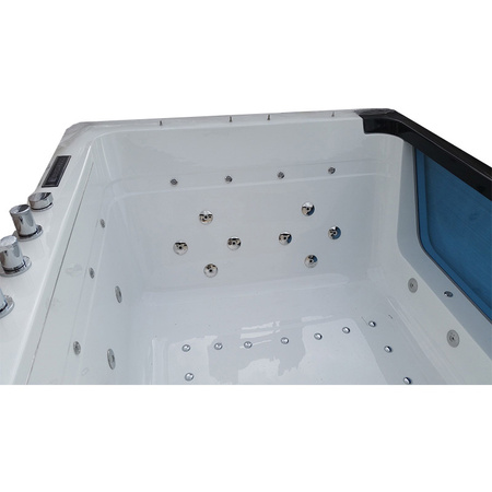 Tugela 913 black whirlpool bathtub 170x130 cm – designer corner SPA bathtub
