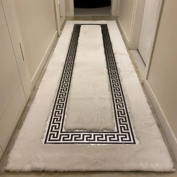 Lyxig vit plysch premiummatta - inspirerad av Versace Style