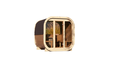 La sauna esterna Eke 220 per 4-6 persone / Fornello elettrico o a legna Harvia / Abete nordico di alta qualità (legno termico di pino) | Wellness | Relax | SPA | Wellness | Relax | SPA | Stile nordico | Legno termico