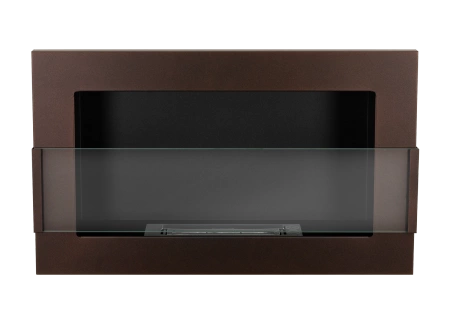 Závěsný bio-krb se sklem 650x400 - strukturovaný bronzový mat, vnitřní bioethanolový krb