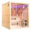 MO-EA4R-M COMBO Sauna infrarroja/finlandesa con calentador HARVIA de 8 kW y piedra de sal | Wellness | Relax | SPA | Madera Natural | Lista para Montar