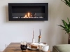Lareira ecológica SLIM 900x400 preta texturizada com vidro