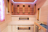 MO-EA4R-M COMBO Sauna infrarroja/finlandesa con calentador HARVIA de 8 kW y piedra de sal | Wellness | Relax | SPA | Madera Natural | Lista para Montar