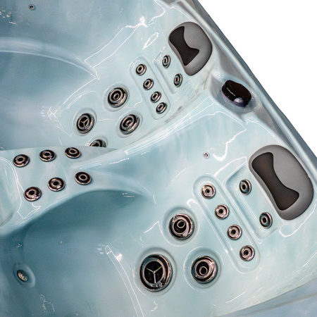 Jacuzzi ogrodowe SPA341 Jasna Fala Oceanu z obudową ciemnoszara deska 220x156 cm – relaks i elegancja w Twoim ogrodzie