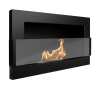 Biokamin 650x400 mit Glas – Strukturschwarz | Moderner rauchfreier Kamin
