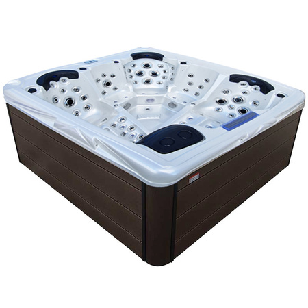 Jacuzzi da giardino SPA205T Perla Bianca Cassa Caffè 230x230 cm – eleganza e relax nella SPA di casa