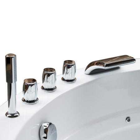 Hydromassasje-badekar DELLA 916 med svart kappe 170×170 cm – romslig, topersoners