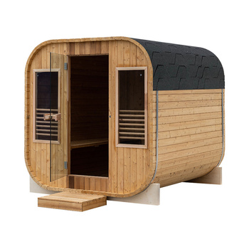 MO-2124 Infrapuna SQUARE pihasauna 210X240X210CM - moderni ulkosauna infrapunalämmittimillä, LED-valolla ja Bluetoothilla 6-8 hengelle.