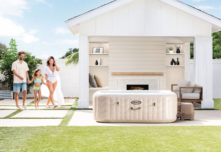 Inflatable Jacuzzi INTEX 28472 – Square SPA, 6-Person, 196 x 71 cm with Hydro Massage and Premium Set