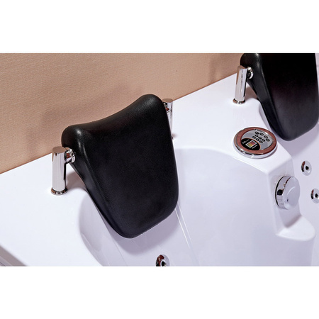 Carmen 631LH Cadă de hidromasaj stânga cu încălzitor Alb 180x120 cm - Luxury Spa Bathtub