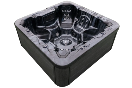 Jacuzzi da esterno per 7 persone con idromassaggio e fontana – vasca SPA di lusso