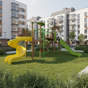 Set za igru „Panda-M” T907.1M — tobogani i ljestve, aktivna zabava na otvorenom za djecu