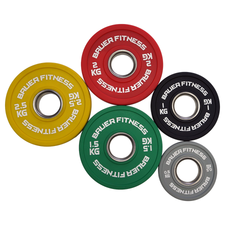 Fraktioneret belastningssæt: 2x 0,5/ 1,0/ 1,5/ 2,0/ 2,5 kg