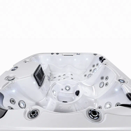 Jacuzzi extérieur carré avec hydrothérapie et couvercle – baignoire SPA de luxe