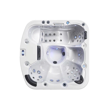 Square Outdoor Jacuzzi with Hydrotherapy and Cover – Luxury SPA Tub