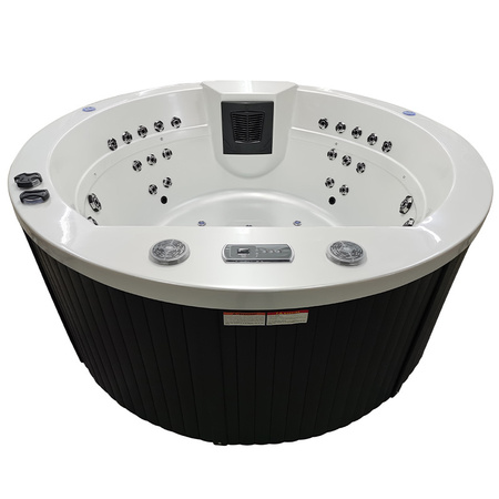 DELLA 916 balta perlamutra dārza virpuļvanna, antracīta korpuss 170x170 cm - luksusa spa dārzā