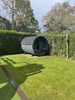 Barrel Outdoor Sauna 250 for 4 personer / Elektrisk eller vedfyrt Harvia komfyr / Skandinavisk gran av høy kvalitet (termwood)