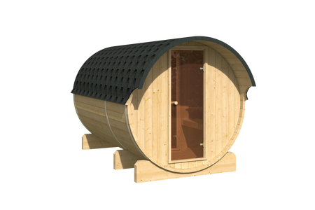 Outdoor Sauna EDA 330 – spacious premium sauna for 6–10 people with electric or wood-burning stove, for harmony and closeness to nature