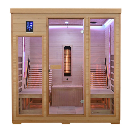 MO-RL4SL Infrasarkanā sauna ar atpūtas krēsliem un sāls akmeni | Wellness | Relax | Spa | Gatavs montāžai | Skandināvu stils