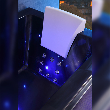 Bubbelbadkar med hydromassage IRIS 933B 160×84 – djup avkoppling i modern form, svart