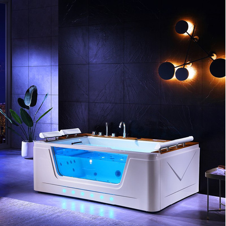 SPA kád ZEFIR 934 hidromasszázs | Jacuzzi | 192x131 cm | 44 fúvókák | teakfa